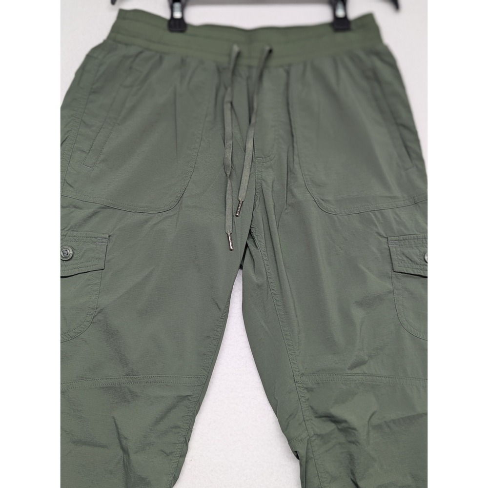 L.L.Bean Vista Camp Cargo Pants M Military Green Stretch Travel Hiking Pull On - Picture 2 of 13
